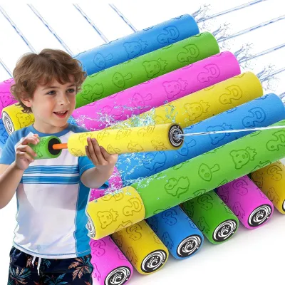 Produktbild von Set mit 12 weichen Wasserpistolen aus Schaumstoff, 30 cm, sicheres Spielzeug für Kinder