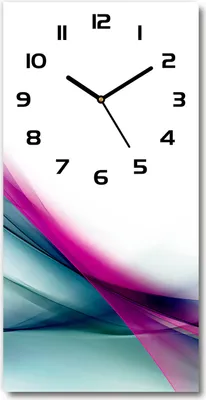 Produktbild von Wanduhr aus Glas – 30x60 cm - Glasbild - Glasuhr - Gehärtetes Glas -Wellen Abstraktion