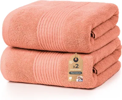 Productafbeelding van Cloud Pillow Handdoeken, set van 2, 70x140 cm, 100% katoen, 500 g/m2, zacht, absorberend, duurzaam, gecertificeerd, voor badkamer en wellness (roze)