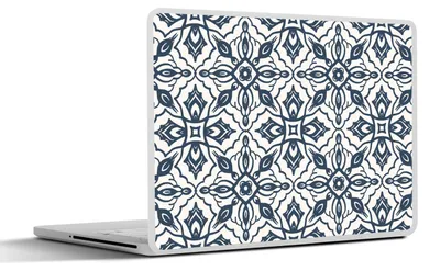 Produktbild von MuchoWow® Laptop Aufkleber Sticker Cover Muster - Mandala - Blau 31x22.5 cm - Laptop-Deko
