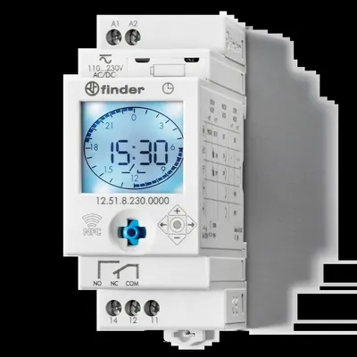 Image de Horloge hebdomadaire digitale 1 inverseur 16A 110 à 230V AC/DC, NFC - FINDER - 125182300000