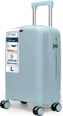 Produktbild von 4FLY Hartschalen Reisekoffer L 65 cm (60L) mit TSA Schloss, 4 Doppelrollen und Teleskopgriff, Hellblau
