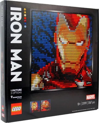 Image de LEGO 31199 Art Marvel Studios Iron Man - Tableau d'art, décoration murale et poster à bricoler, puzzle DIY pour adultes, cadeau génial