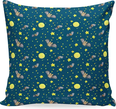 Produktbild von Mr. & Mrs. Panda Kissen 40x40 Fledermaus Flügel - Blau - Geschenk, kuschelkissen, Deko, Polster, Sofa, Gute Laune