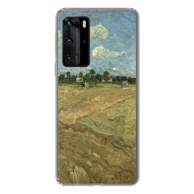 Produktbild von MuchoWow® Handyhülle Schutzhülle Hülle für Huawei P40 Pro Gepflügte Felder - Vincent van Gogh Silikon Softcase Handy Hülle - Schutz