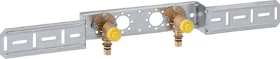 Produktbild von Geberit GE Mepla Anschlusswinkel, vormontiert, zweifach, d20mm, Rp1/2, AD153mm, 1 Stk.