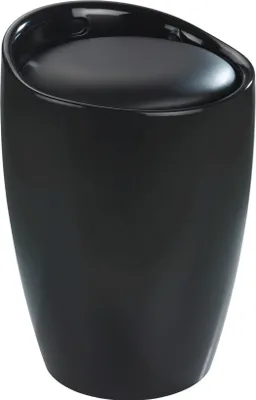 A black stool on a white background.