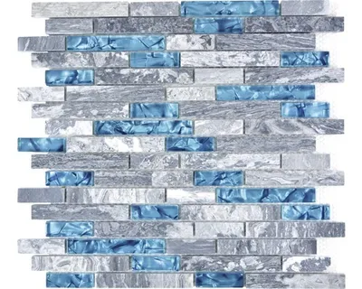 Produktbild von Natursteinmosaik XCM MV688 30x29 cm grau/blau
