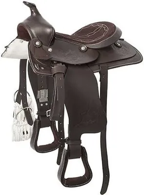 Image de Selle Hispano Hipica Austin Western, couleur marron, taille 16 pouces. Couleur : marron, taille : 16 pouces