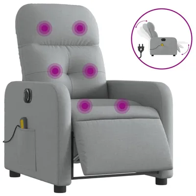Produktbild von Massagesessel Elektrisch Hellgrau Stoff