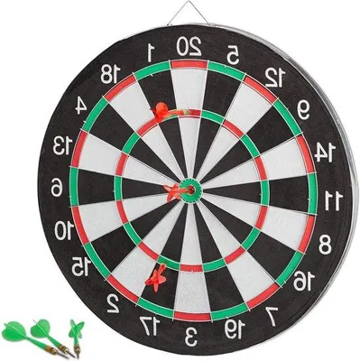 Imagen del producto de Dardo clásico, tablero de 43 cm, blanco y negro