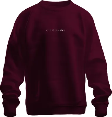 Immagine prodotto di send nudes frech humorvoll minimalistisch lustig anime otakus Unisex Felpa Pullover, Borgogna, M