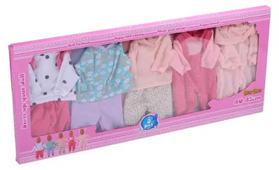 Immagine prodotto di Eddy Toys vestiti per bambole 8 pezzi - Baby Doll - 40-45 CM - Multicolore