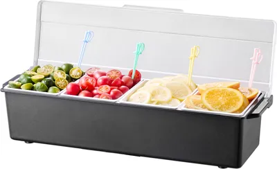 Immagine prodotto di SucceBuy Dispenser di spezie refrigerato con 4 scomparti e coperchio, 503x165x117mm
