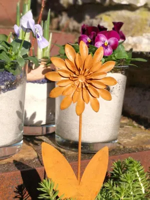 Produktbild von Edelrostoptik Topfstecker Blume Mariana