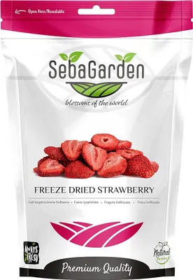 Produktbild von Gefriergetrocknete Erdbeeren, leckere mediterrane Erdbeeren, ohne Gentechnik, 100g