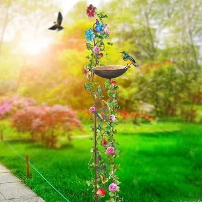 Produktbild von Dekoratives Vogelbad und Vogeltränke für Garten, Hof, Rasen, Hinterhof und Innenhof