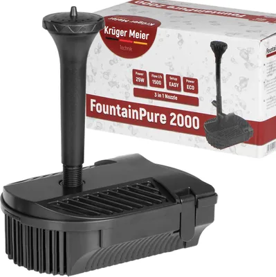 Obrázek produktu pro Kruger Meier FountainPure 2000 - fontána, filtr a čerpadlo pro jezírko, sada 3 v 1, účinná filtrace