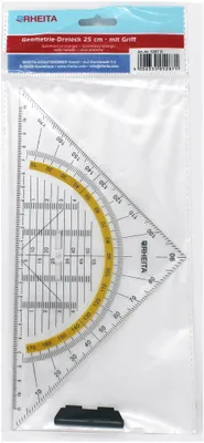 Produktbild von Rheita Geodreieck aus Kunststoff mit Griff, transparent, 25 cm
