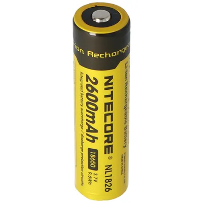 Produktbild von NiteCore 18650 Li-Ion Akku für LED Taschenlampen NL186 mit 2600mAh, CR18650 18,6x70mm