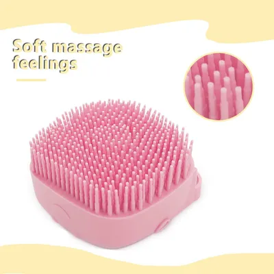 Image de Brosse de nettoyage pour chiens, lot de 3 brosses de massage en silicone, avec manche, pour animaux