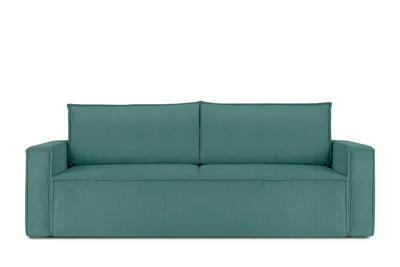 Obrázek produktu pro Rozkládací pohovka Konsimo s funkcí spaní s područkami "NAPI", modrá, manšestrová tkanina, Loft, 228x89x101 cm