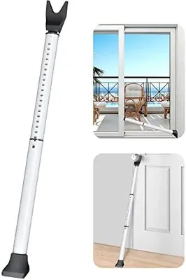 Produktbild von Tür Sicherheitsstange, Weiß 1-Pack Erweiterter Sicherheitsstange für Türen, Heavy Duty Türsicherung, Einstellbarer Balkontür Sicherung, Einbruchschutz Fenster, Tür Sicherheit für Zuhause, Wohnung
