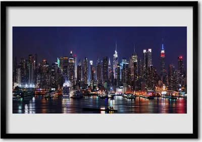 Produktbild von Bild 100x70 MDF-Rahmen Wandkunst Wolkenkratzer City Homes