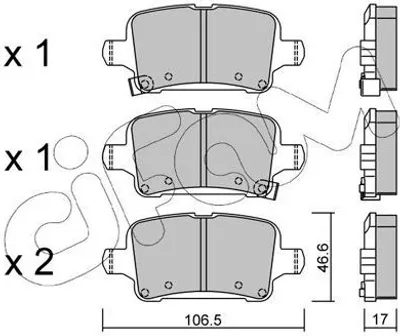 Produktbild von CIFAM Bremsbeläge Satz Hinten Bremsklötze für OPEL Astra K Sports Tourer (B16) 822-1116-0