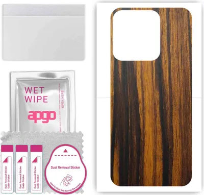 Produktbild von apgo Rückseite Schutzfolie, Skin, kompatibel mit Tecno Spark 8T, Hinten Displayschutzfolie aus Vinylfolie, kratzfest, einfache Montage - Tigerwood
