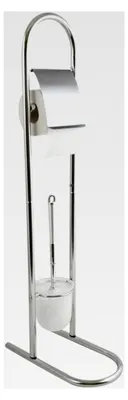 Produktbild von Stand WC Garnitur mit WC Bürste aus Edelstahl 16x30x83cm