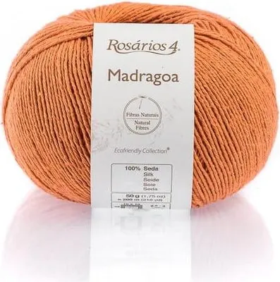 Obrázek produktu pro Rosarios 4 Madragoa, hedvábná příze, 50 g, barva: oranžová, ideální pro letní projekty