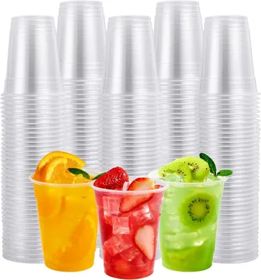 Plastik-Einwegbecher 0,2 l, durchsichtig, 100 Stück