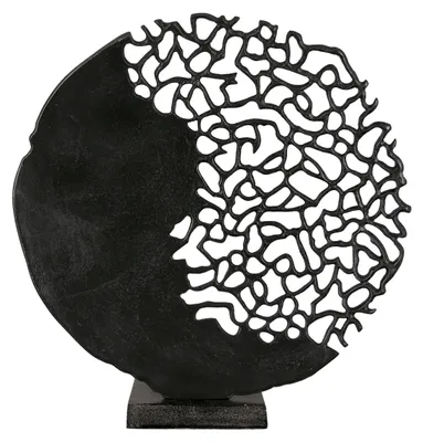 Immagine prodotto di Gilde Skulptur, rund, "Osaka", Aluminium, schwarz, VE 1, L. 10 cm, B. 41 cm, H. 44 cm 43491 4001250434917