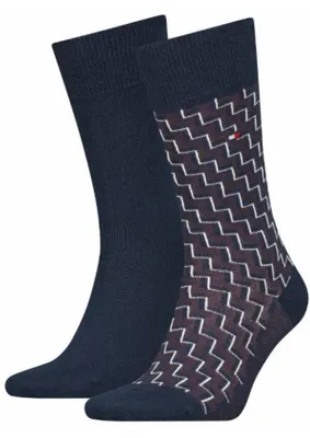 Zdjęcie produktu dla Skarpety męskie długie bawełniane 2 PAK Tommy Hilfiger czarne 39-42 2 PARY