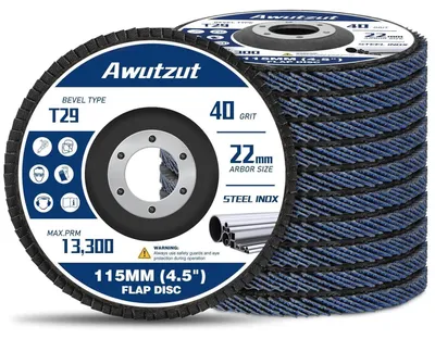 Productafbeelding van Schuurschijf 115 mm, korrel 40, type T29. Lamellenschijven voor haakslijpmachines, geschikt voor metaal en hout. 10 stuks