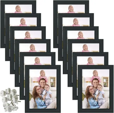 Obrázok produktu pre Sada rámov na fotografie 10x15 cm čierny fotorám koláž 12 kusov