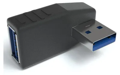 Produktbild von USB 3.0 Winkel Adapter links 90° Grad Winkeladapter A Stecker zu A Buchse