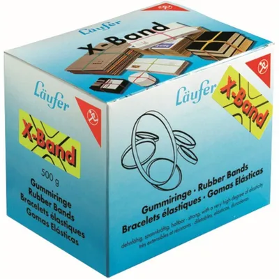 Immagine prodotto di Läufer 59082 Läufer X-Band im Karton - 500 g, 100 x 11 mm, bunt sortiert