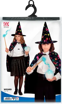 Produktbild von W WIDMANN MILANO Party Fashion - Kinderkostüm Zauberer, Umhang, 70 cm mit Hut - ein Set