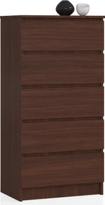 Zdjęcie produktu dla Komoda AKORD K60 Wenge 60 cm 5 szuflad kolor Wenge mat 60x40x121 cm