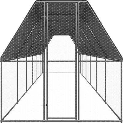 Obrázok produktu pre vidaXL Vonkajšia klietka pre kurčatá 2x12x2 m Pozinkovaná oceľ