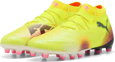 Image de Puma Future 8 Ultimate AG Chaussure de football unisexe jaune fluo noir rose Gr 42
