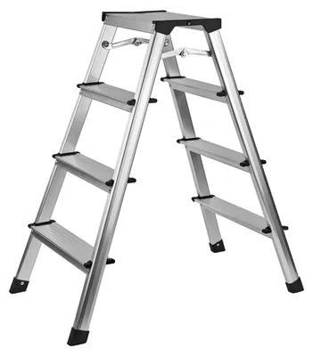 Alu Klapptritt Haushaltsleiter Stehleiter 2 x 4 Stufen max. 150 kg max Steighöhe 81 cm Klappleiter Minileiter Tritt Sprosse Trittbock Stufenleiter Garage Wohnmobil Wohnwagen LKW 927282 17217 4031765172172 Stabilo-Fachmarkt.de Dema