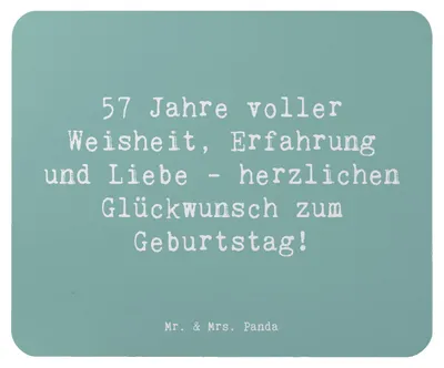 Produktbild von Mr. & Mrs. Panda Mouse Pad Spruch 57. Geburtstag - Meeresbrise - Geschenk, Liebe, Geschenkideen, Mauspad, Erlebnisse, Geburtstagsgeschenk, Geschichten, mousematte, pc