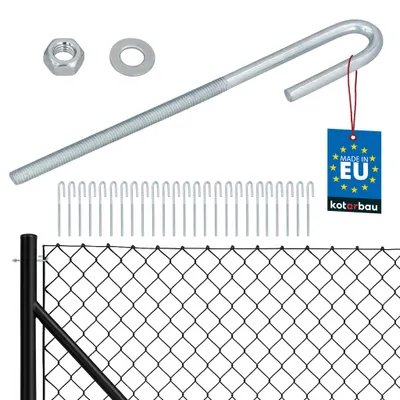 Image de KOTARBAU® Lot de 25 Tendeur Grillage M6 Tendeur Cable Clôture Acier Galvanisé Crochet Fileté avec Écrou et Rondelle Tendeur Fil de Fer Argenté Ouvert