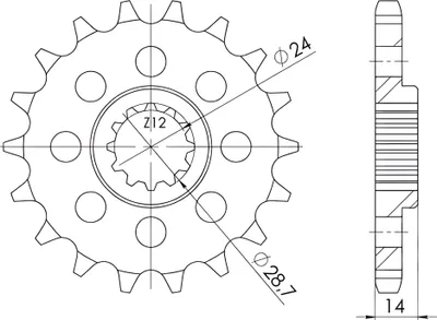 Produktbild von Ritzel Supersprox 530 - 16Z CST-1529:16|feinverzahnt 24,0/28,5