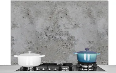 Produktbild von KitchenYeah®  Spritzschutz Küche - Küchenrückwand - Wandschutz für Herd und Spüle - Muster - Grau - Alt - Beton 120x80 - Alu-Dibond (Alternative zum Spritzschutz aus Glas) - Hitzebeständig - Herdsprit