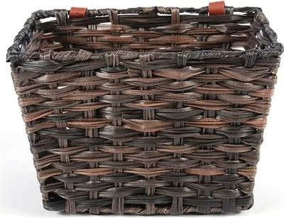 Produktbild von Volare geflochtener Wicker Fahrradkorb - klein - schwarz