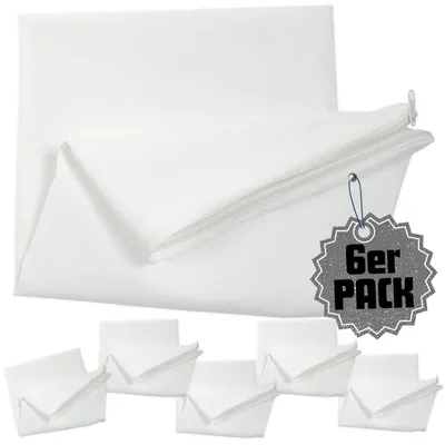 Produktbild von 6er Pack 35x35 cm Kissen-Inlett ohne Füllung aus Baumwolle | Inlett mit Reißverschluss | Innenkissen leer, Füllkissen Ungefüllt